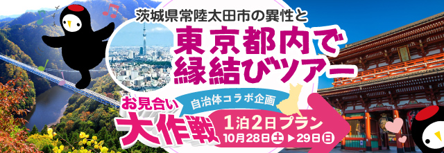 お見合い大作戦　茨城県常陸太田市の異性と東京都内で縁結びツアー