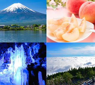 ひんやり天然クーラー♪神秘的な氷の洞窟探検と絶景の空に出会う「富士山五合目」&フルーツ王国やまなし季節のフルーツ狩り食べ放題
