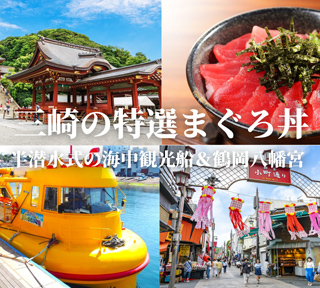三崎港直送のマグロをつかった味わいまぐろ丼と三崎の海を海中散歩♪ 水中観光船「にじいろさかな号」&鶴岡八幡宮参道散策