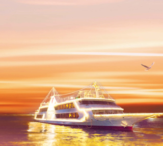 海に沈む夕日とともに。マリーンルージュ トワイライトクルーズ in 横浜港