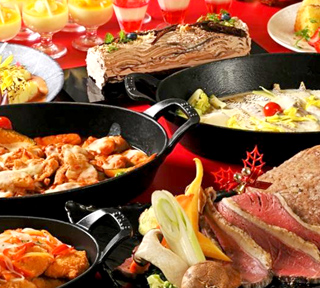 【ハピ旅Xmas】花と湖に囲まれたイングリッシュガーデンのイルミネーションとびわ湖大津プリンスホテルXmasランチブッフェ【A】